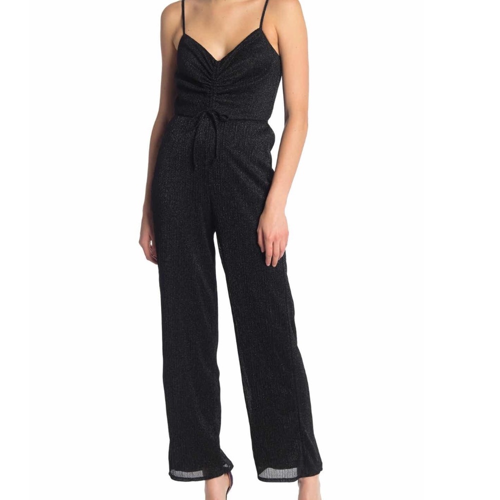 Row A Glitter Ruched Jumpsuit - NEW - small